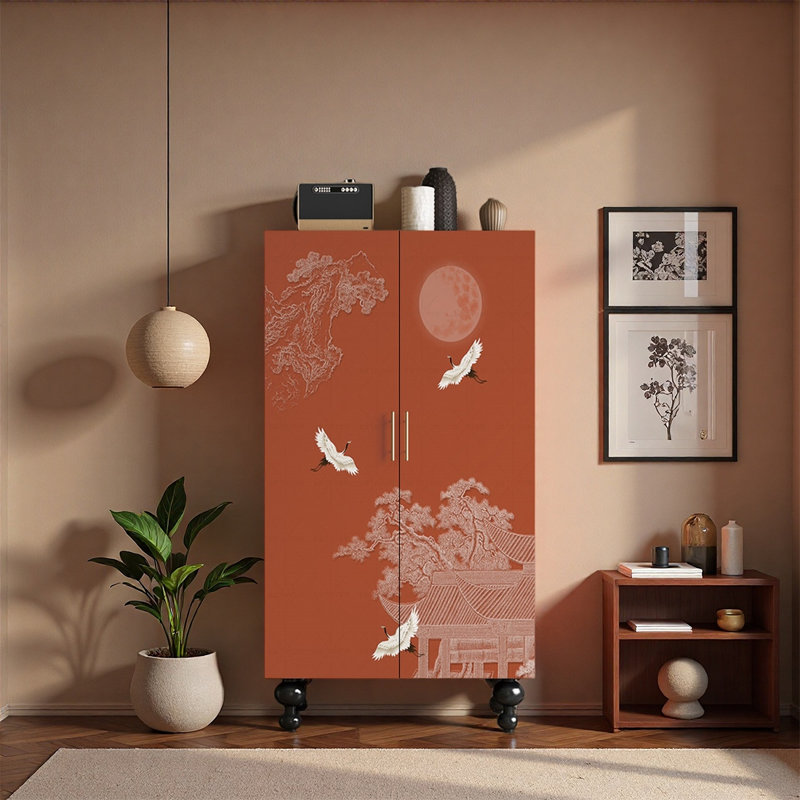 Armoire spacieuse à deux portes en bois de frêne