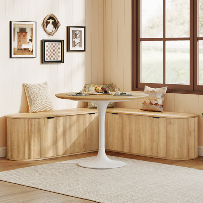 L-Shaped Corner Breakfast Nook Bench With Hidden Flip-Top Storage
