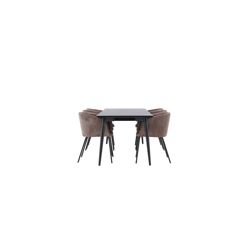 Lolas 6 - Person Dining Set, Brown, Brown