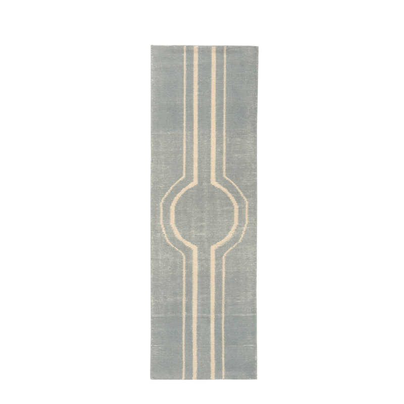 Tapis intérieur / extérieur géométrique tissé à la main Wendy Jane, Tapis de couloir 2 pi 6 po x 8 pi