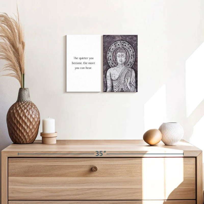" Buddha Focus Quote Multi Piece Canvas Print " 2 - Pieces, 12" H x 17" W x 1" D