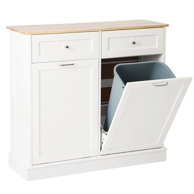 Armoire poubelle inclinable Havant, Blanc