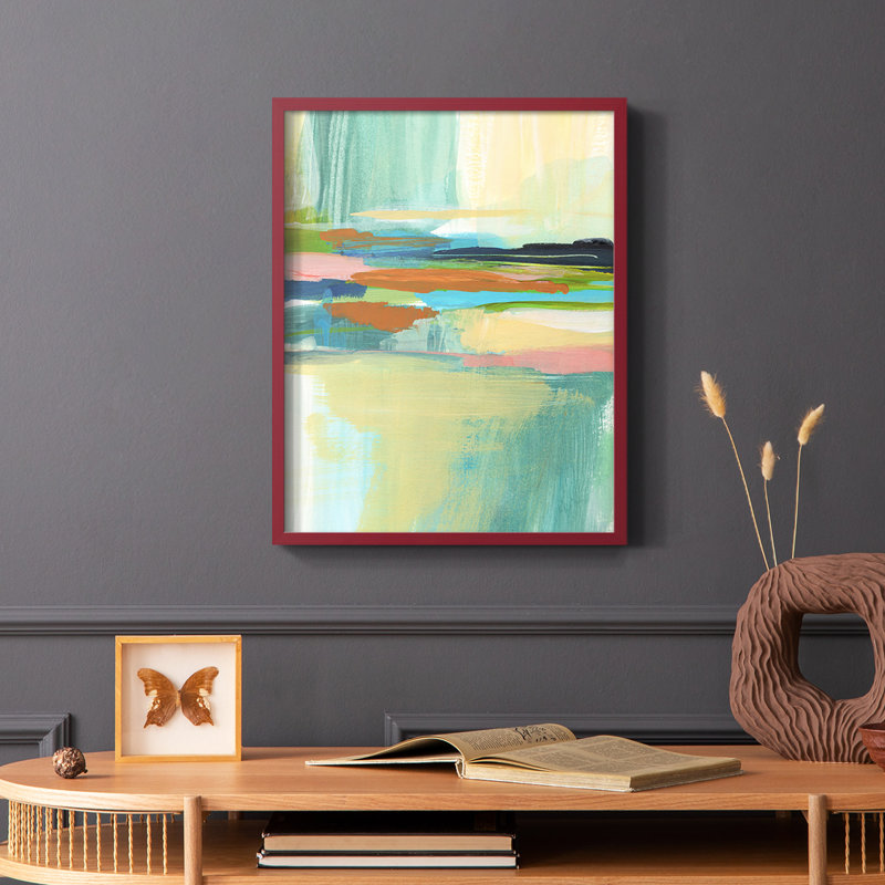 Radiant Horizon I Framed Print - Solid Wood, Red Single Picture Framed, 10" H x 8" W