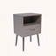 Ensemble de 2 tables de chevet modernes avec tiroir de rangement et tablette ouverte en bois, chêne gris-143797475