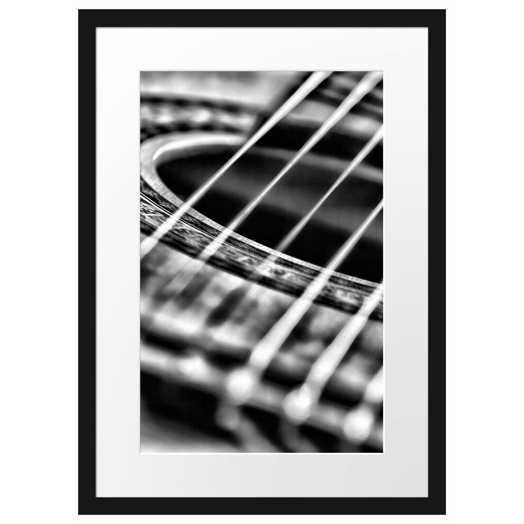 Gerahmtes Poster Gitarrensaiten and Music