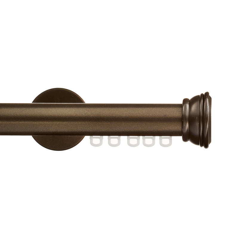 Reba Single Traverse Curtain Rod, Oil Rubbed Bronze, 108"