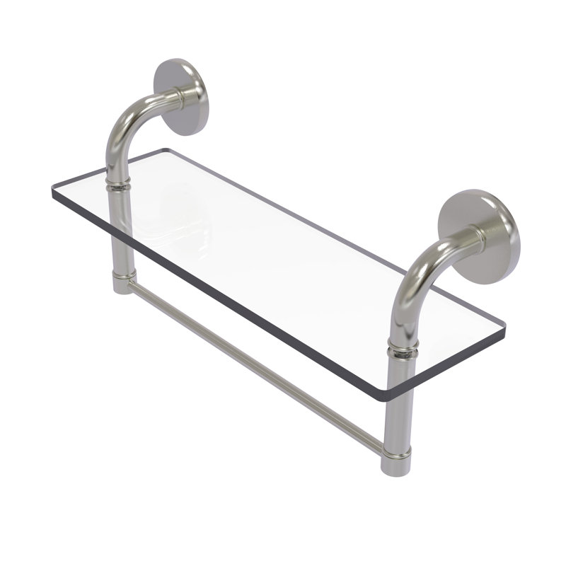 Tablette murale Tioga, Nickel satiné, 8" H x 16" W x 5" D