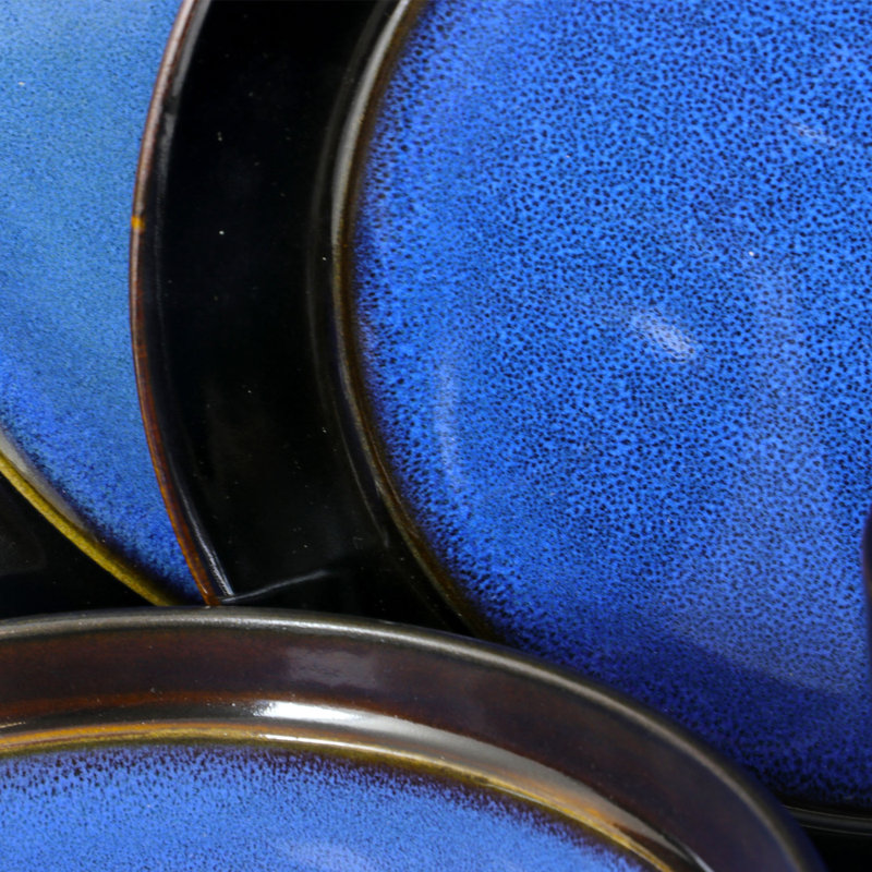 Bella Galleria 16-Piece Dinnerware Set, Red/Black, Blue/Black