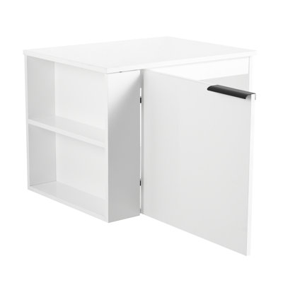 Lavabo de salle de bain 24 po pour salles de bain spacieuses - Combinaison d'armoire moderne sans lavabo, composable blanc, bois d'ingénierie, grandes surfaces de bain American Shimmer, chêne, composable, chaleur intense