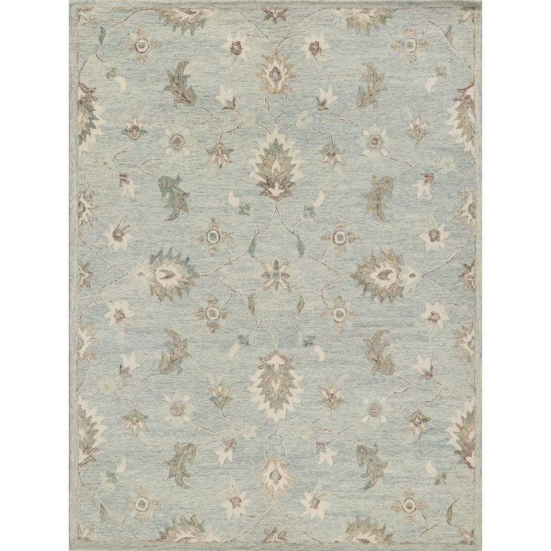 Elegance hand-tufted New Zealand Wool Light Blue Area Rug, 12'X15'