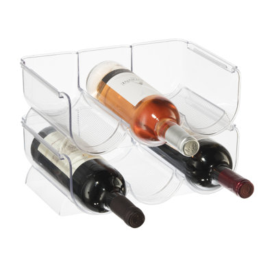 3 Bottle Tabletop Wine Bottle Rack in Clear