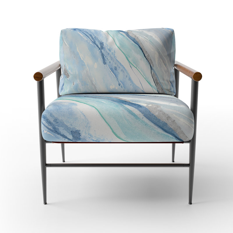 Fauteuil d'appoint rembourré 'Hanro - Blue Silver Spring II - Modern Lake House
