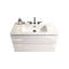 Meuble-lavabo mural blanc brillant de 91 cm (36 po) - Lavabo en céramique avec 3 trous pour robinetterie, nombreux rangements, tiroirs silencieux pour une transformation. Inspiration décorative abondante.