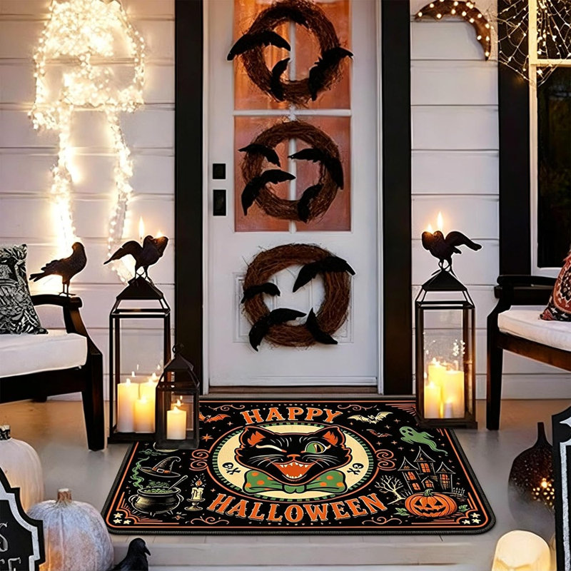 Tapis d'entrée antidérapant 17 po x 29 po Halloween