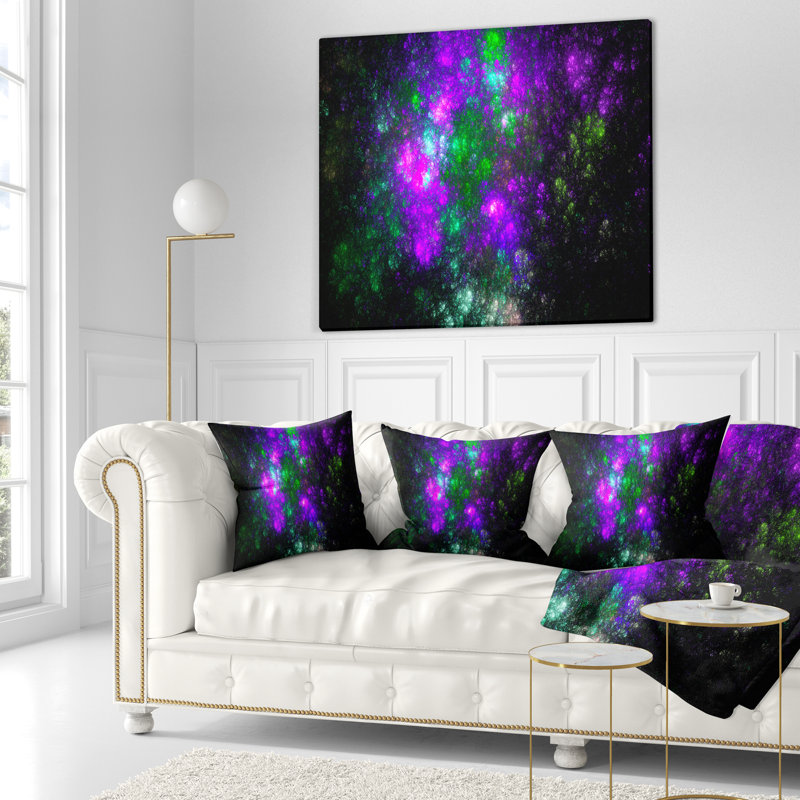 Oreiller d’art fractal lustre supernova explosion Abstract, 16 po x 1 po, Coussin décoratif