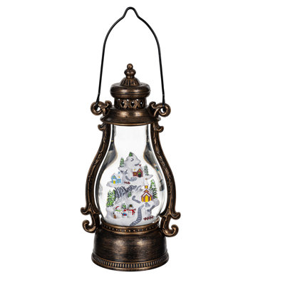 LED Holiday Scene Plastic Water Lantern Table Décor, 11.25in. H