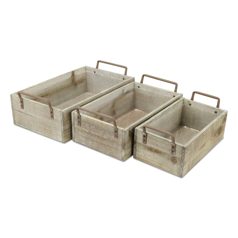 Ensemble de 3 caisses en bois