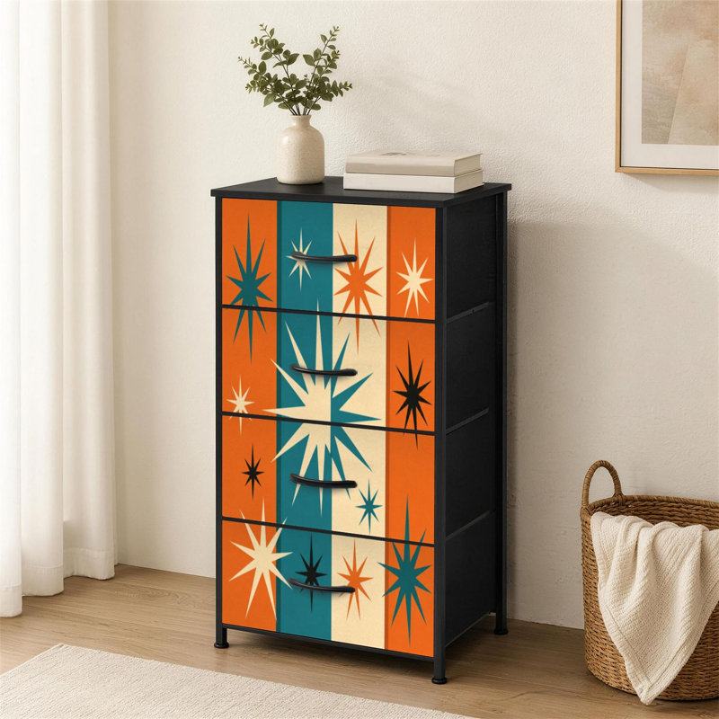 Commode à 4 tiroirs pour chambre à coucher Mid 50 Modern Mid Century