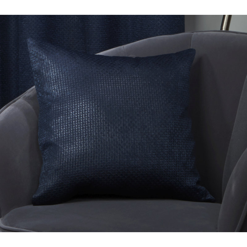 Iviana Square Cushion Cover, Navy Blue
