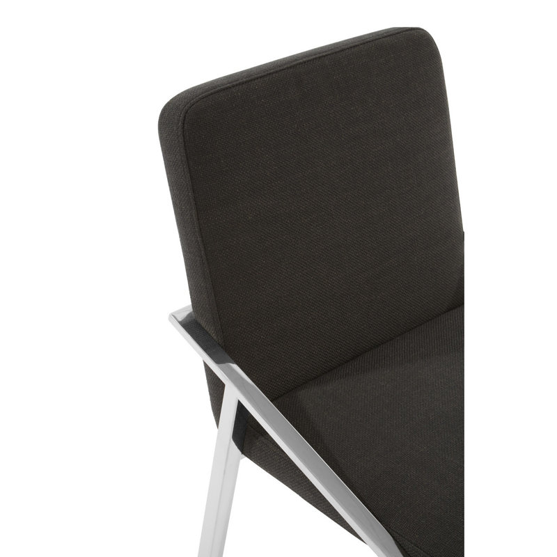 Camelot 45cm H Upholstered Metal Side Chair in Black
