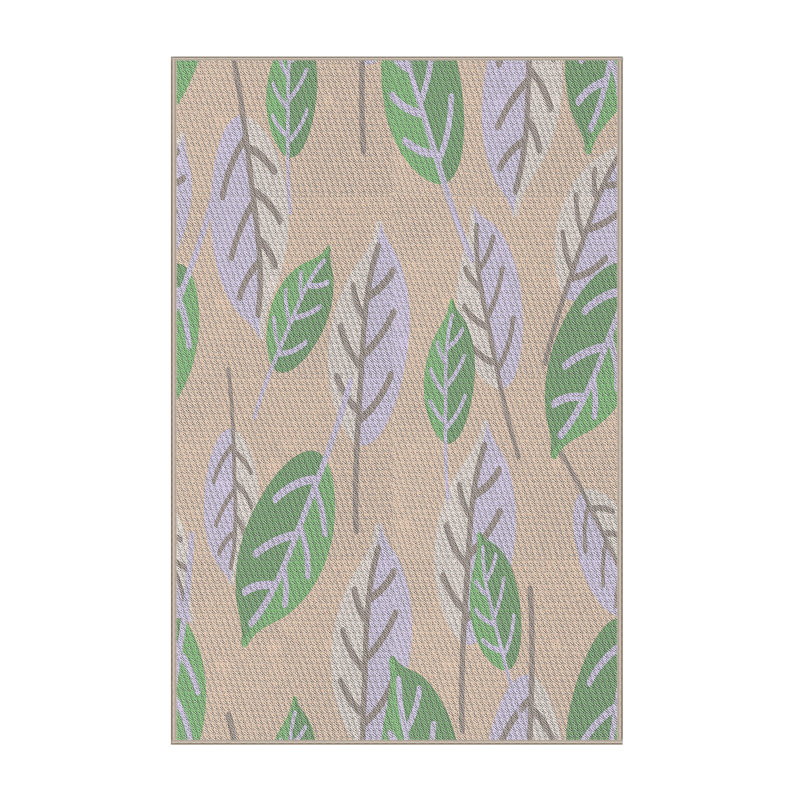 Tapis à motif floral vert / mauve / beige Muskaan, Rectangle 8 pi x 10 pi