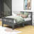 Wooden Platform Bed With Headboard-1967529135-1967529134