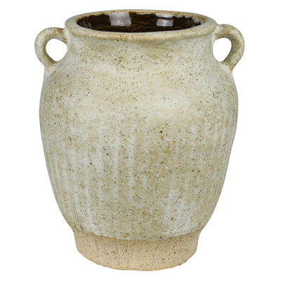 Umbria Pot With Handles, Ceramic, White