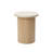 Round Nesting Coffee Table with Faux Travertine Top Set of 2