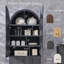  Armoire de rangement 71 po pour salle de bain moderne, arquée, avec 4 tablettes et 2 tiroirs-775019234