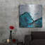 «In Mountains or Valleyys 2» par Britt Hallowell, art mural en métal, 36 po x 36 po