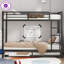 Lit superposé en métal noir sur lit double avec lit gigogne simple, peu encombrant, réduit le bruit, 2 échelles latérales, rangement sous le lit, pas de sommier nécessaire-959561800