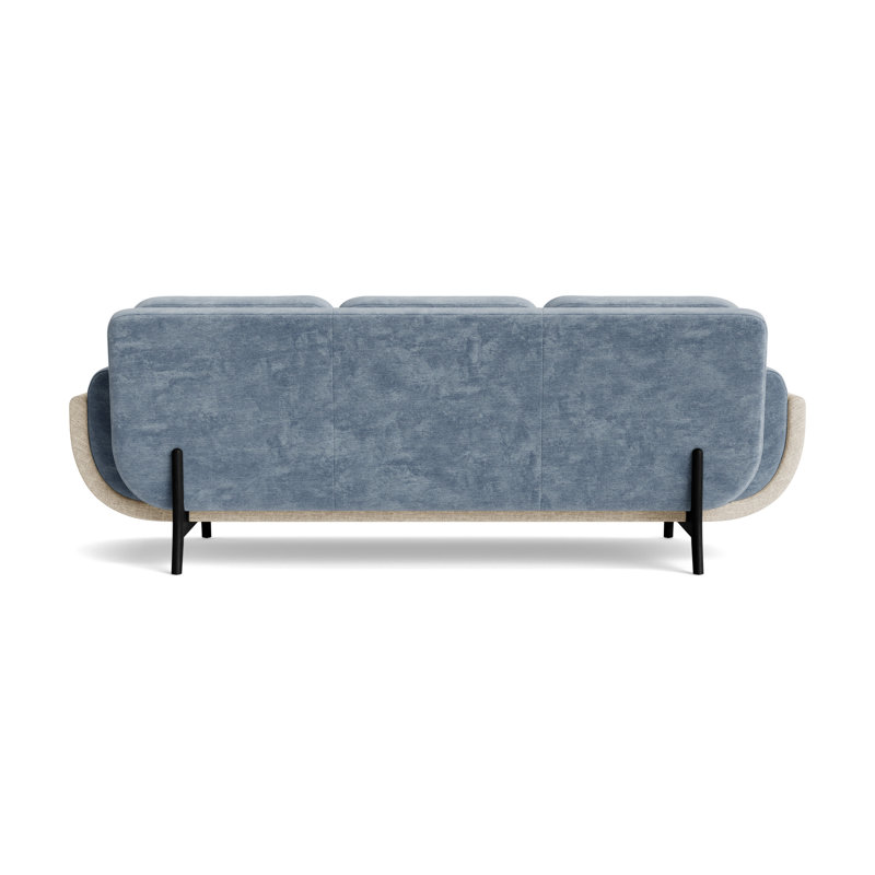 Regatta 100 Sofa, Vintage Chenille-Smoky Blue/Textured Slub-Toffee, Black
