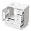 Meuble-lavabo simple autoportant de 30 po avec lavabo en céramique et tiroir électrique intégré, blanc