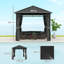 Outsunny 3 x 3(m) Hardtop Gazebo with Metal Roof, Netting and Curtains-2125820724