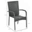 Chaises de salle à manger d'extérieur empilables en rotin avec coussins, ensemble de 4 chaises de patio en osier avec accoudoirs et dossier pour patio, terrasse, blanc crème