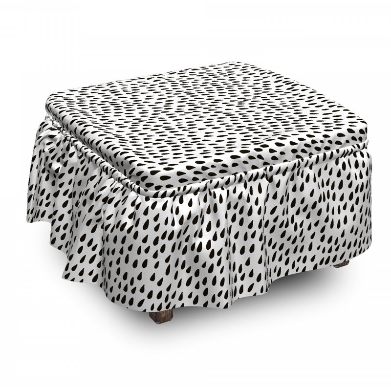 Housse pour repose-pieds à eau monochrome raindrops