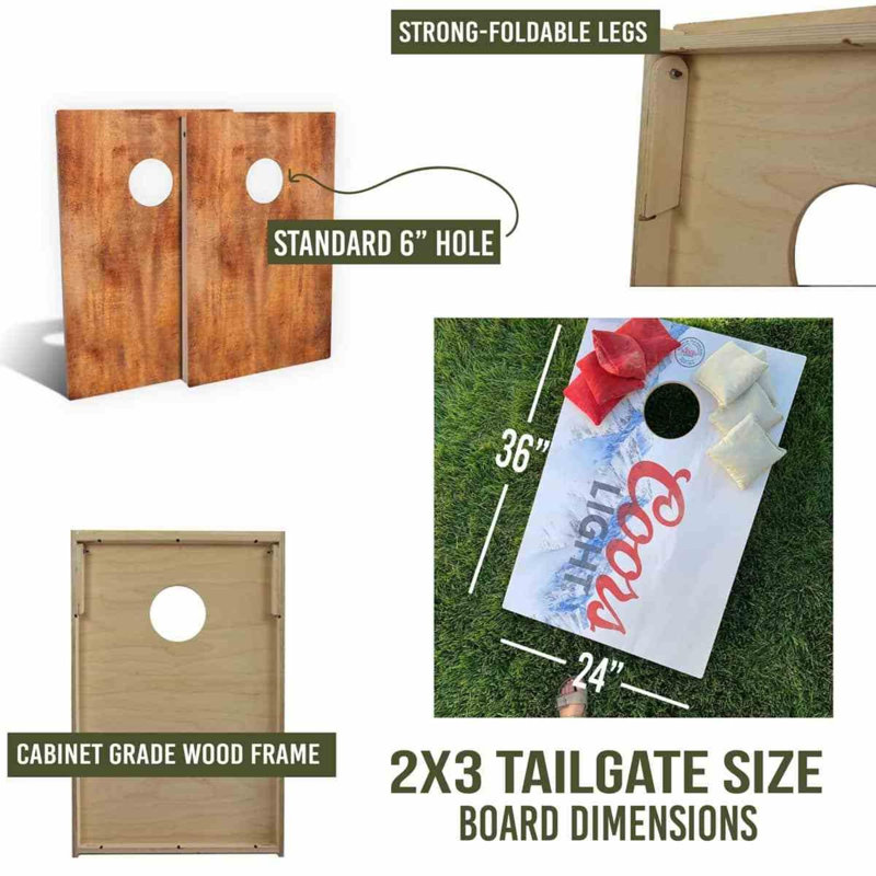 Planches de cornhole à rayures 2 'x 3' NCAA, Bois de rose marine assorti, Golden Bears de Université de Californie à Berke