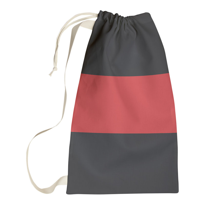 Toronto Fabric Laundry Bag with Handles, Small ( 29" x 18" x 1.5"), Charcoal/Torch Red/Charcoal