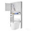 Armoire de rangement au-dessus de la toilette pour salle de bain avec tablette réglable blanche H 67,4 po