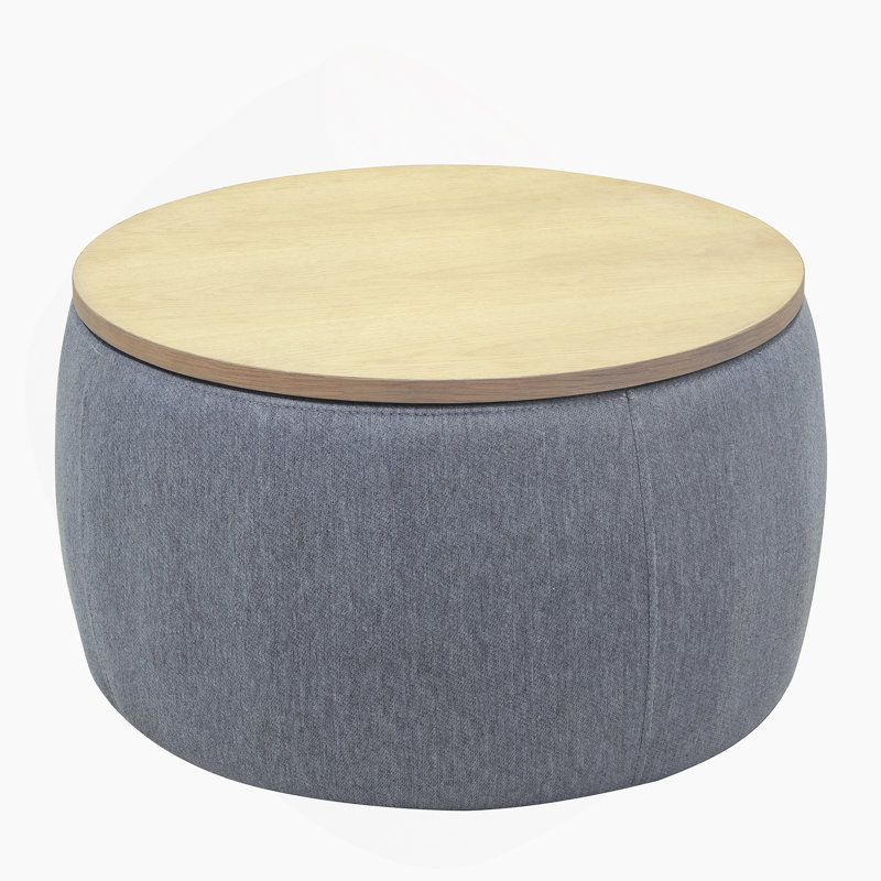 Repose-pieds rond avec rangement, 2 en 1, fonctionne comme table de bout et repose-pieds