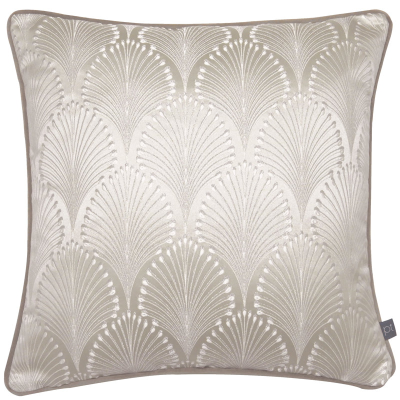 Boudoir Geometric Square Cushion, Silver, Polyester