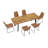 63.1-78.8'' Extendable Dining Table Set,7-Piece Modern Kitchen Table with 6 Upholstered Dining Chairs -794590698