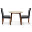 Ensemble de table de salle à manger 3 pièces, 2 chaises rembourrées en bois massif de style classique avec table de salle à manger ronde-1681054414-1681054410