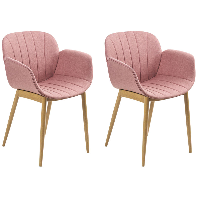 Anary 44cm H Polyester Blend Upholstered Armchair, Pink 