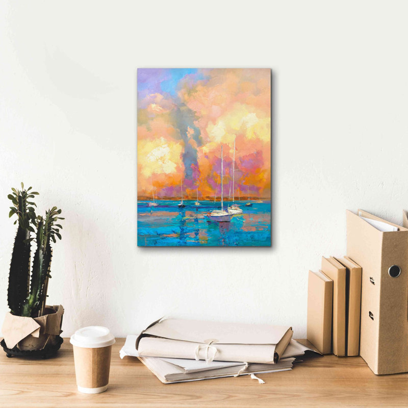 "Breakwater Bay" "Evening On The Bay" "par Kasia Bruniany, impression sur toile, H 16 po x l 12 po x P 0,75 po