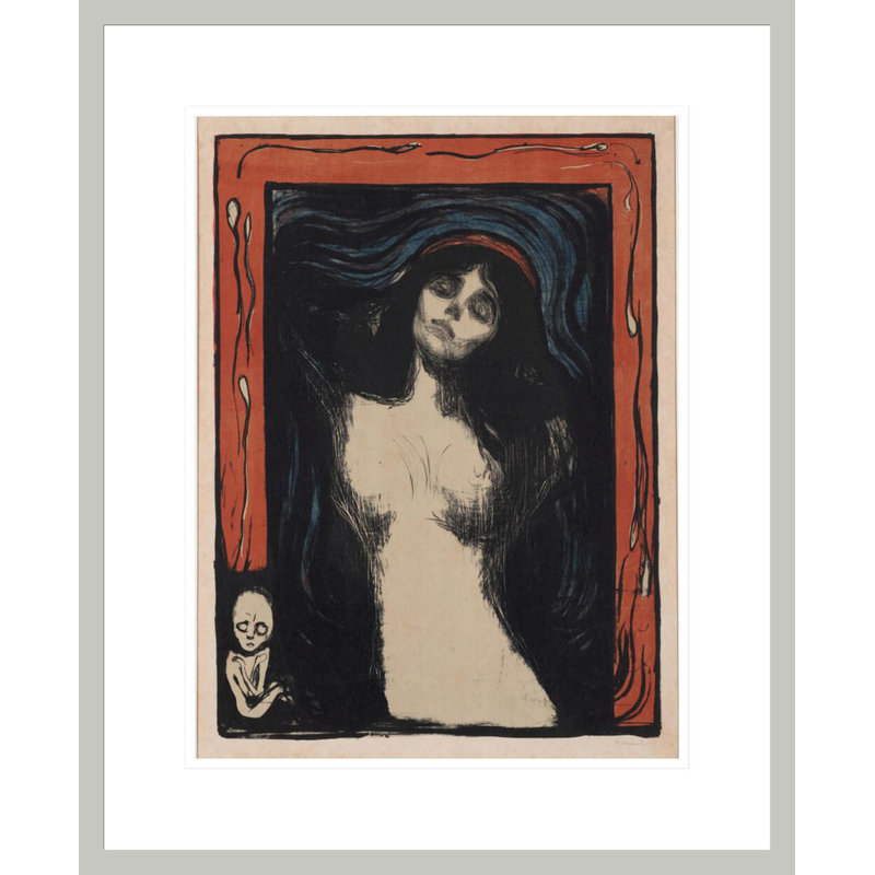 Madonna par Edvard Munch - estampe numérique encadrée, H 21,69 po x l 17,75 po