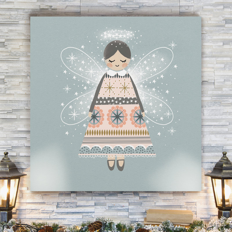 Sweet Holiday Angel - reproduction sur toile tendue, H 16 po x l 16 po x P 1 po