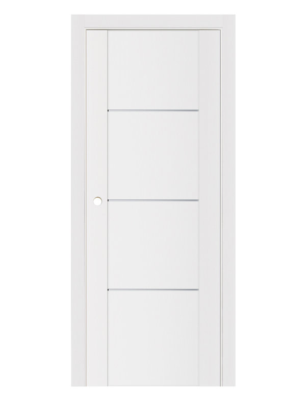 Porte intérieure moderne laminée blanc doux Stile 006, 30 po x 96 po
