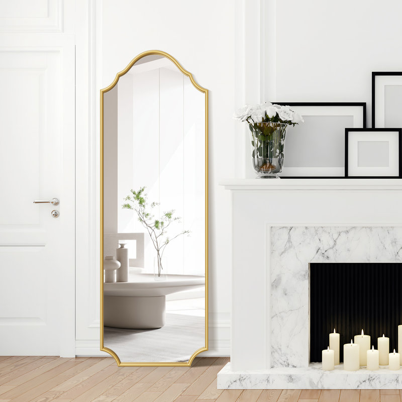 Lilith Metal Full Length Leaner Mirror, Gold, 65" x 22"