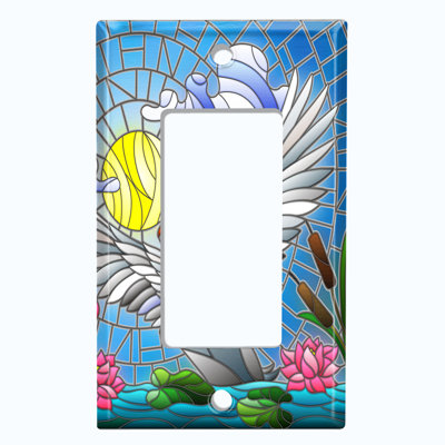 Plaque murale Dove Tile Sun Lake Flowers